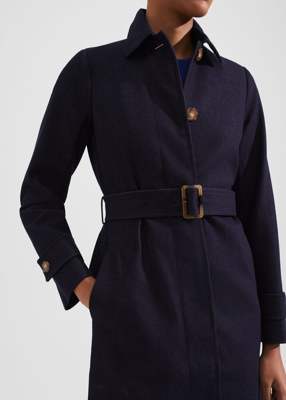 Carrie Denim Trench, Indigo, hi-res