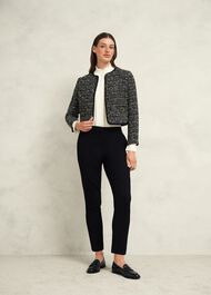 Emilia Tweed Jacket, Black Ivory, hi-res