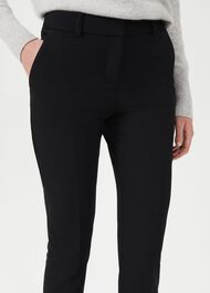 Petite Quin Tapered Trousers With Stretch, Black, hi-res