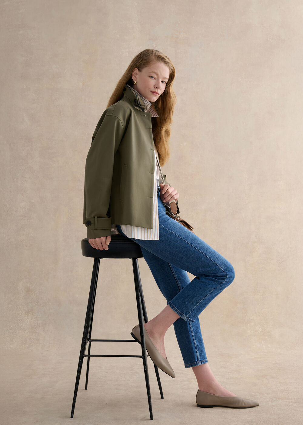 Petite Frida Shower Resistant Trench Coat, Olive Green, hi-res