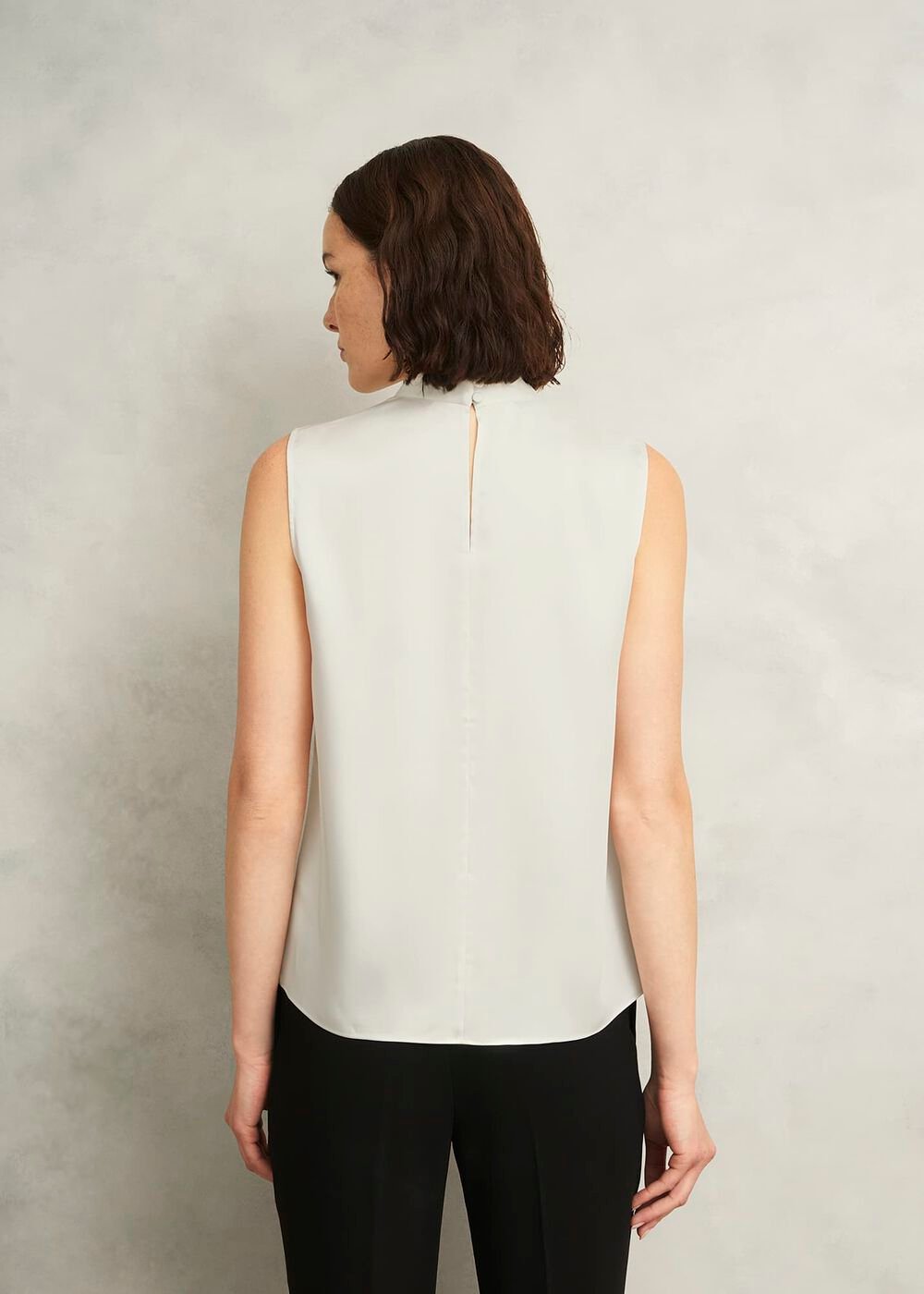 Ivory Nina Satin Blouse, Ivory, hi-res