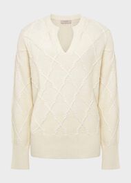 Cianna Cotton Sweater, Ivory, hi-res