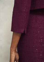 Prisha Sequin Tweed Jacket, Warm Plum, hi-res