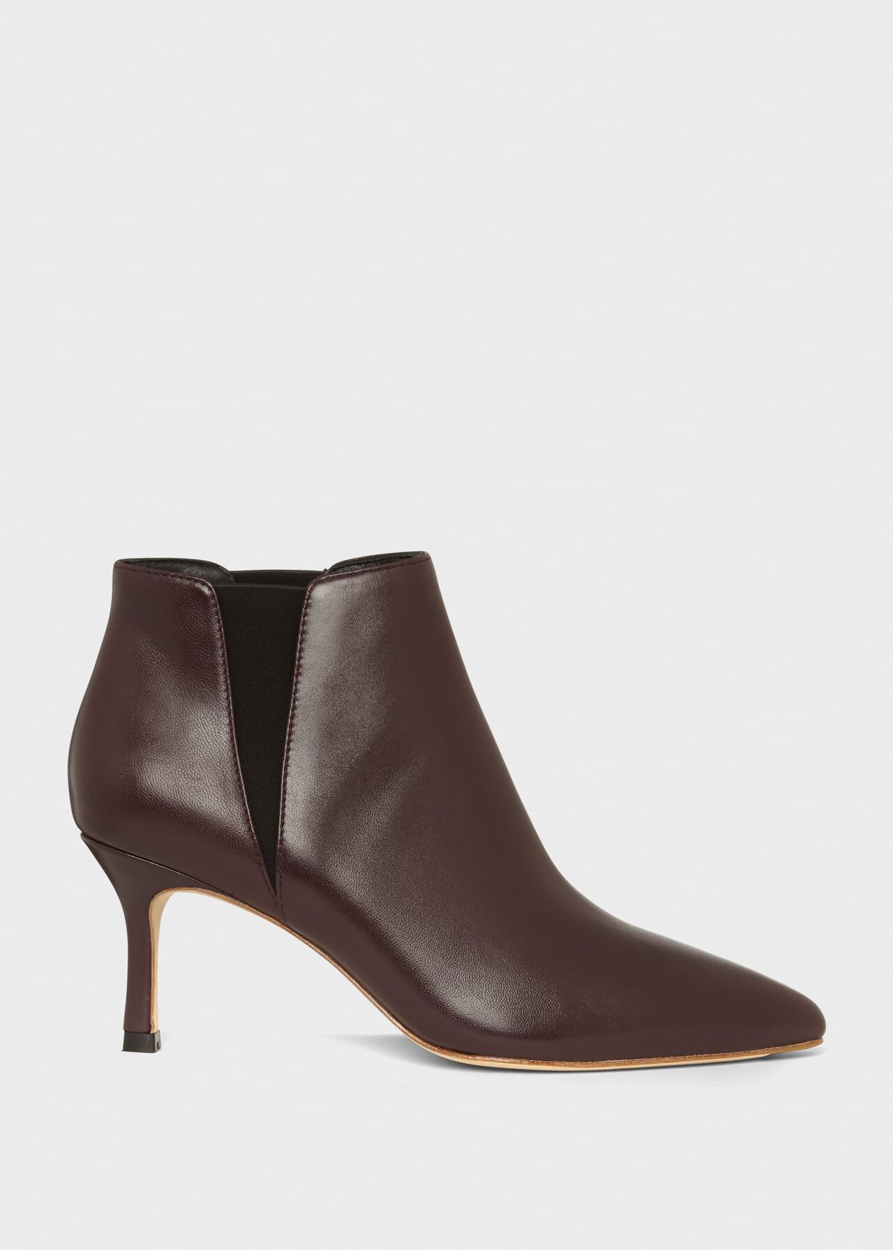 Vita Leather Ankle Boots, Burgundy, hi-res