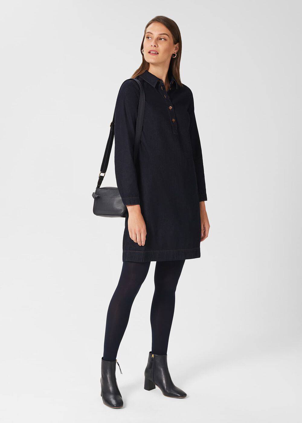 hobbs jenny denim dress Hobbs Jenny Denim Dress in Black