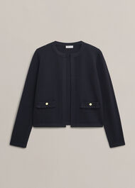 Petra Knitted Jacket, Hobbs Navy, hi-res