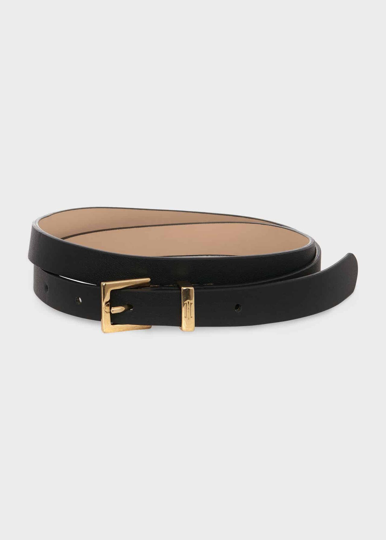 Norfolk Leather Belt, Black, hi-res