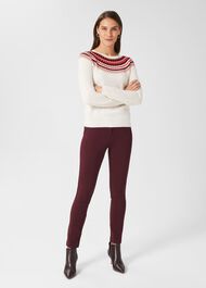 Greta Fairisle Jumper with Cashmere, Ivory Multi, hi-res