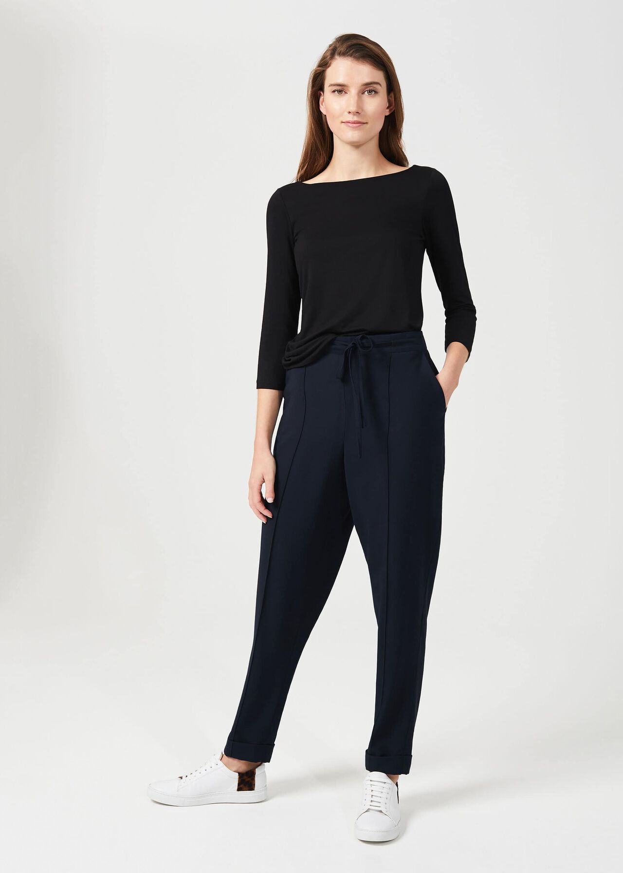 Sonya Double Fronted Top, Black, hi-res