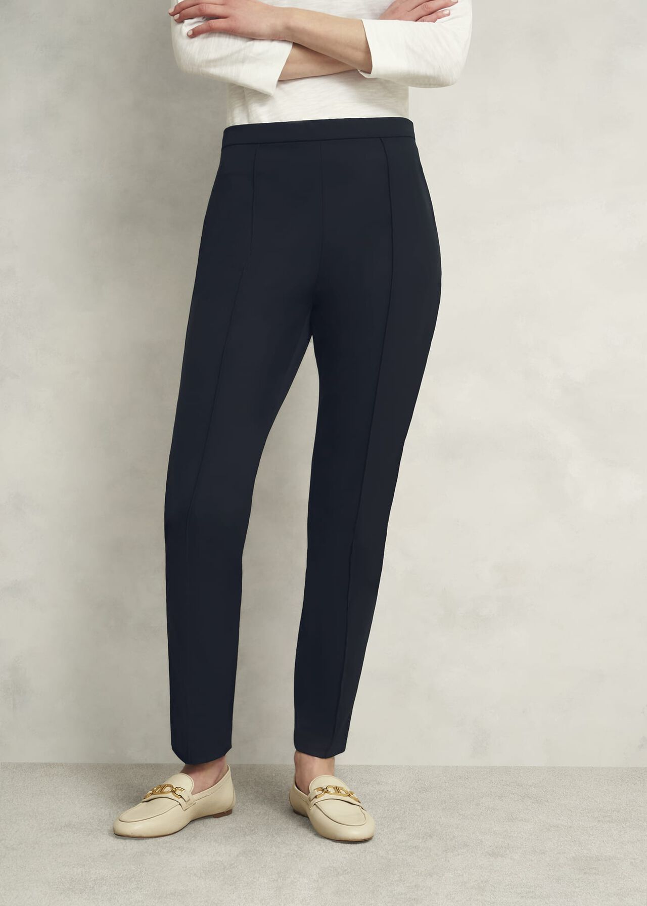Lexi Slim Travel Trousers, Navy, hi-res
