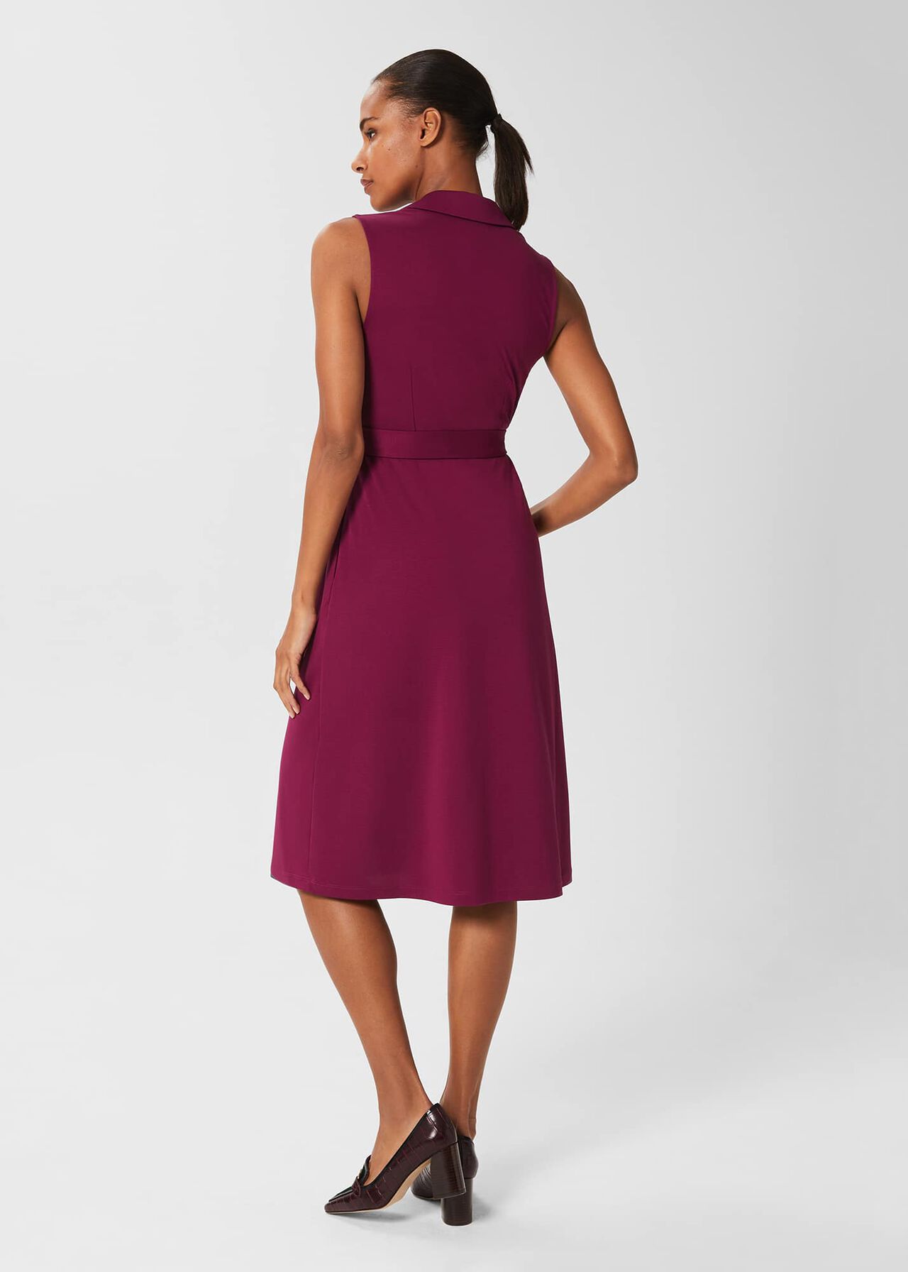 Clara Jersey Dress, Bright Plum, hi-res