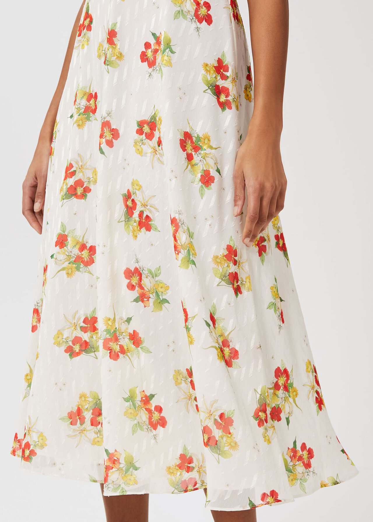 Savannah Floral Jacquard Dress, Ivory Multi, hi-res