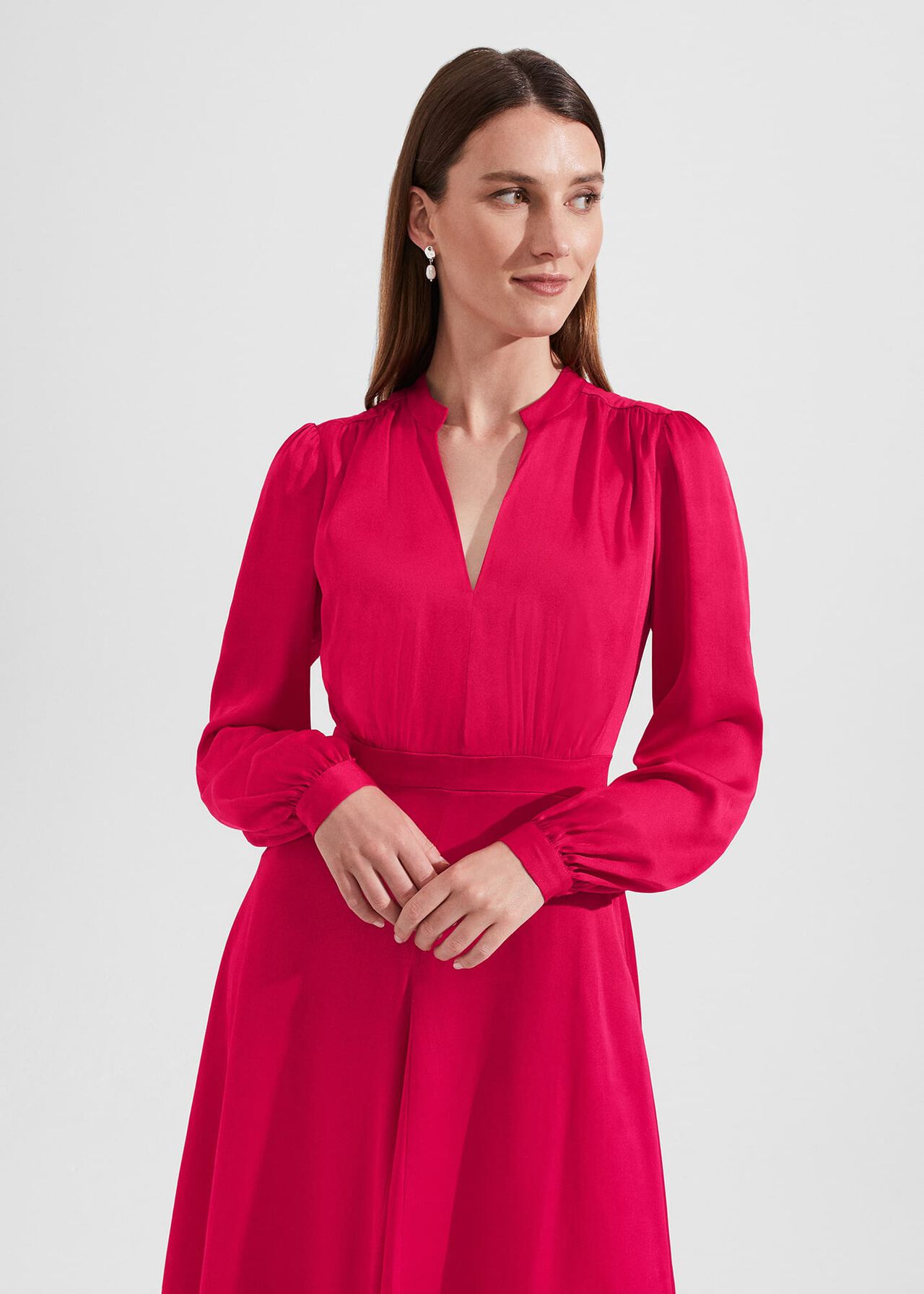Petite Ivanna Fit And Flare Dress, Jam Pink, hi-res