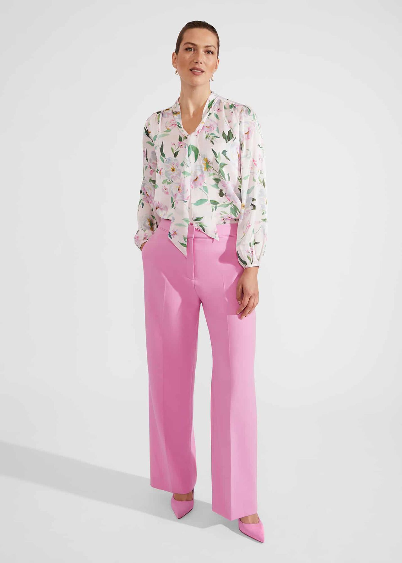 Felicity Wide Leg Trousers, Carnation Pink, hi-res