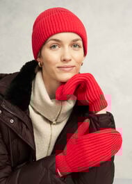Philipa Knit Mittens With Wool, Red, hi-res