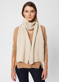 Taylor Cable Scarf, Natural, hi-res