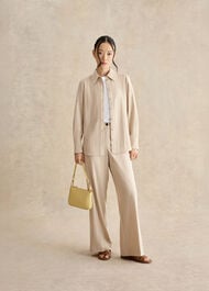 Hadley Linen Pinstripe Shirt, Neutral Ivory, hi-res