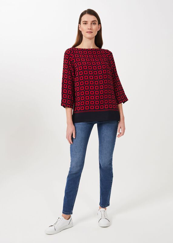 Marcia Geo Crew Neck Blouse