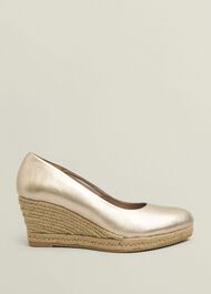 Anna Leather Espadrilles, Pewter, hi-res