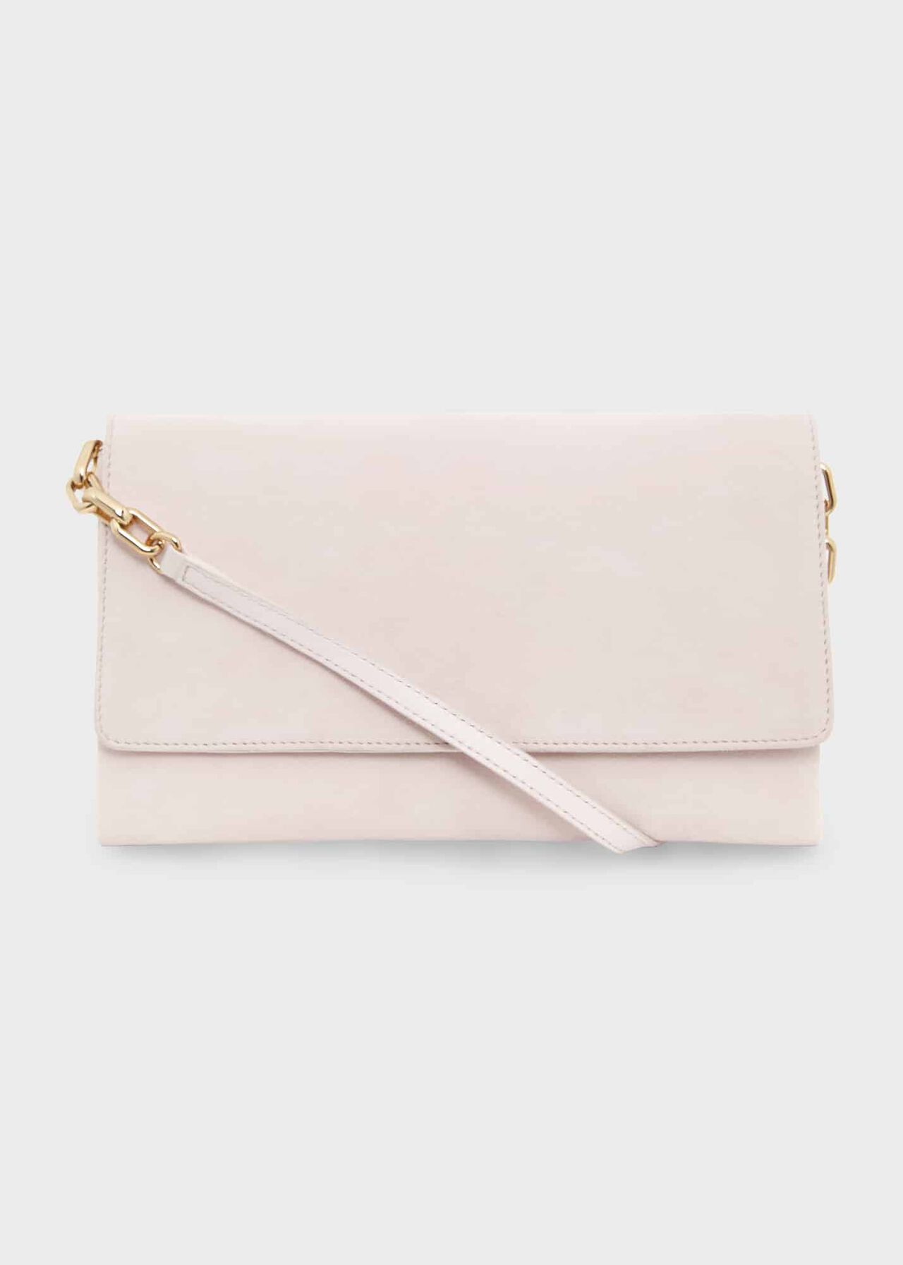 Chelsea Suede Clutch Bag, Pale Pink, hi-res