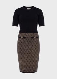 Perrie Knitted Dress, Navy Multi, hi-res