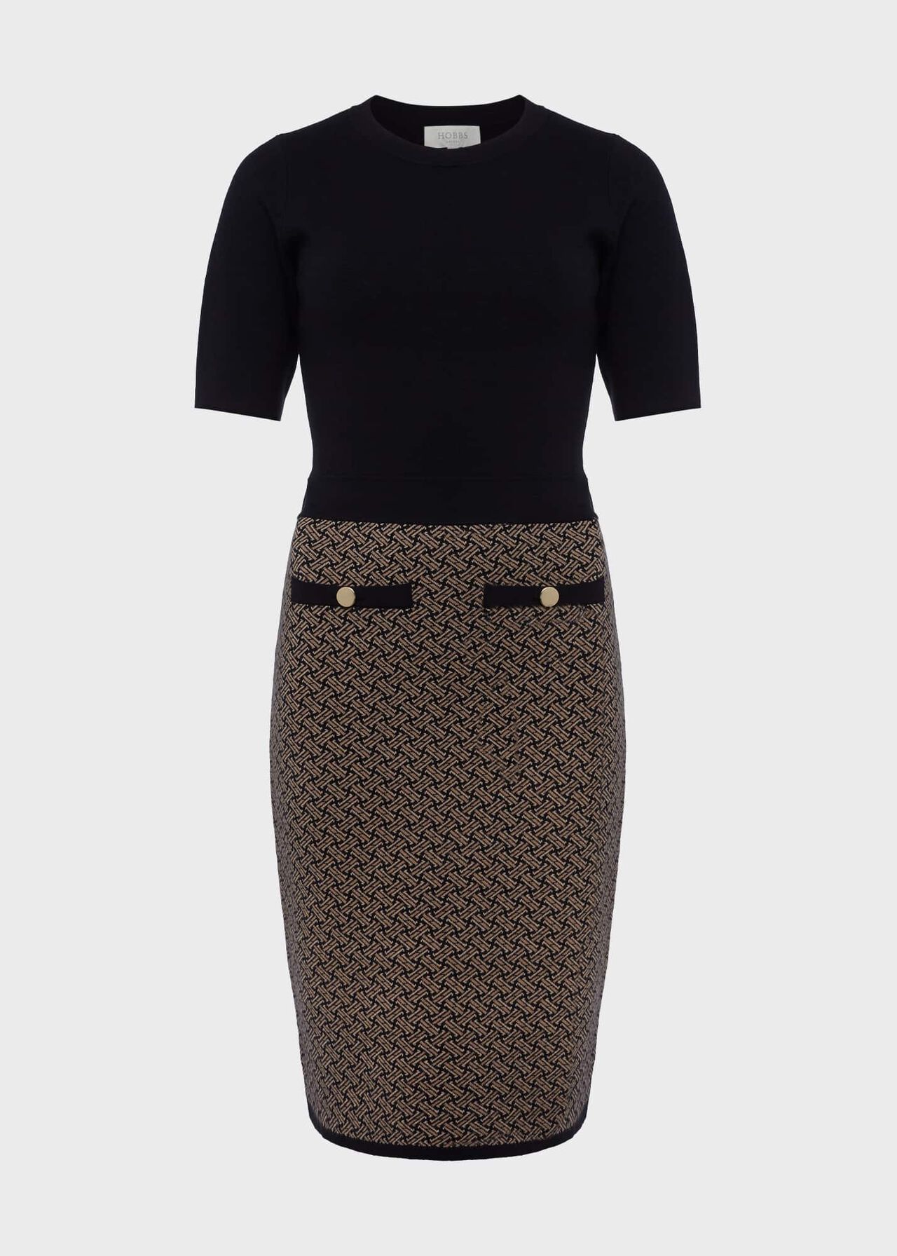 Perrie Knitted Dress, Navy Multi, hi-res