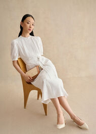 Amani Cotton Embroidery Dress, White, hi-res