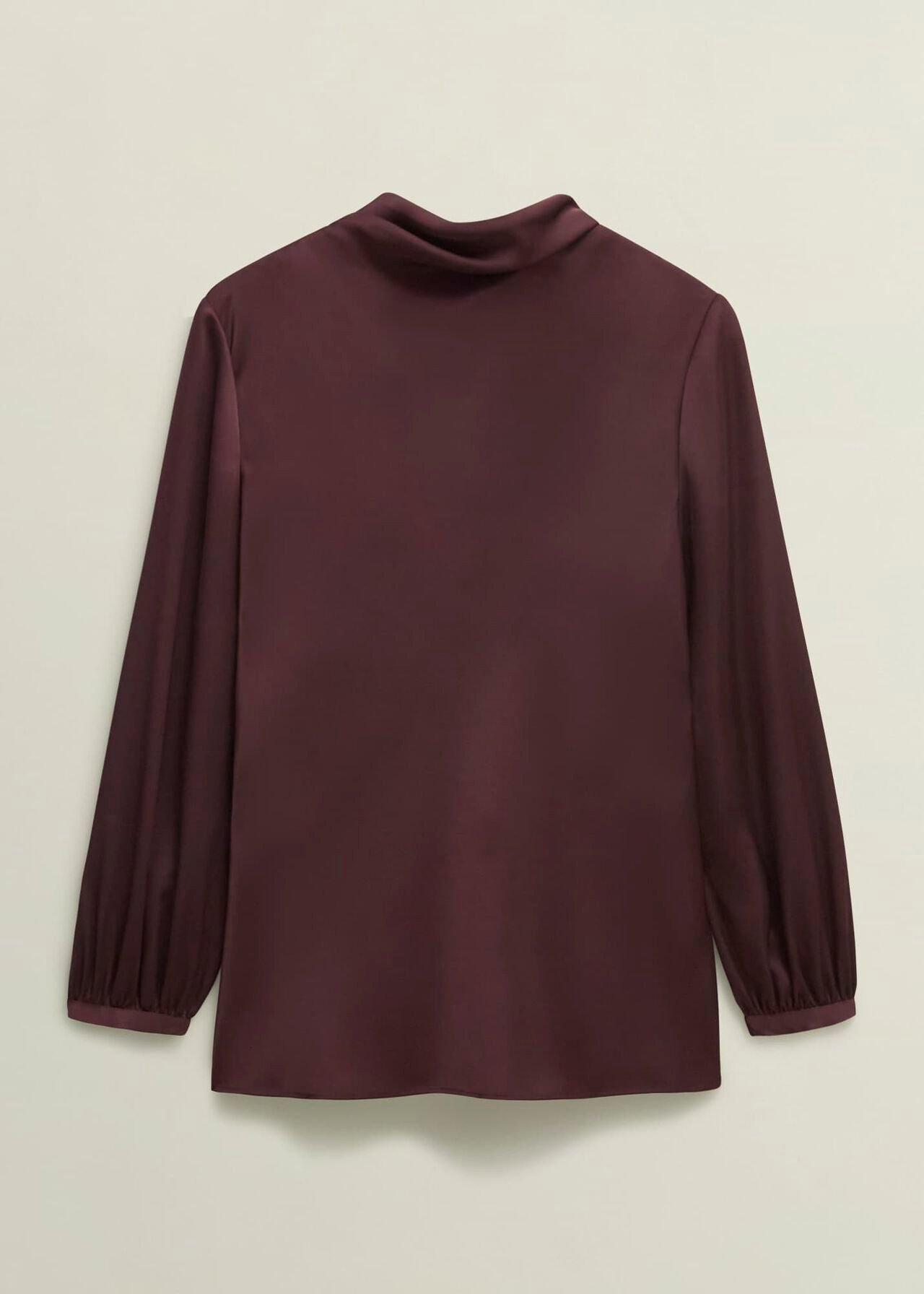 Lulworth Satin Blouse, Cocoa Brown, hi-res