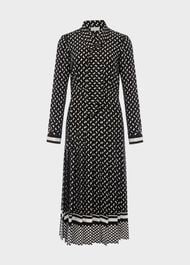Aurielia Silk Dress, Black Ivory, hi-res