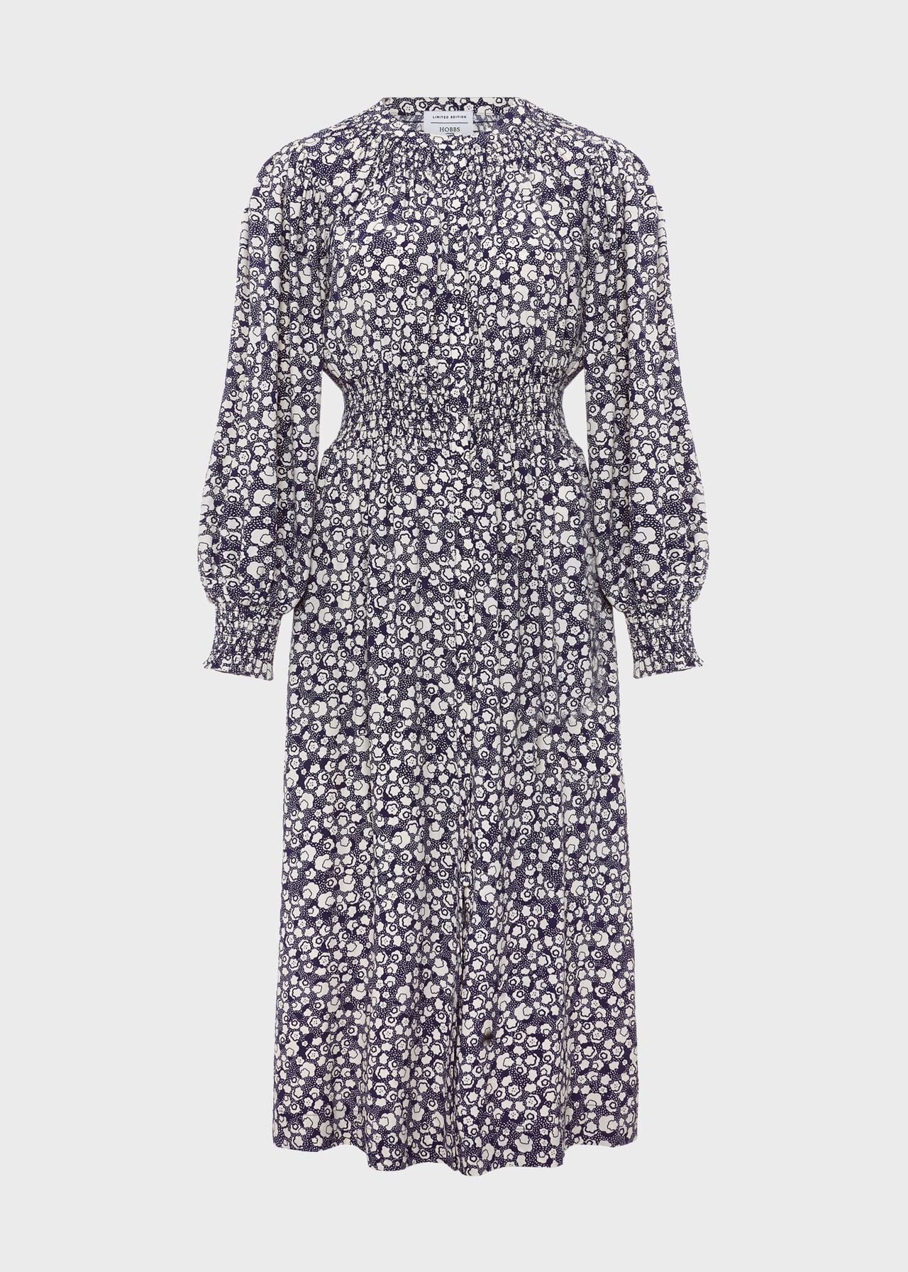 Fenton Dress, Navy Buttrcream, hi-res