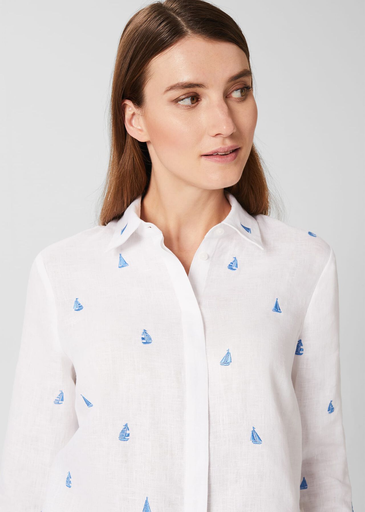 Embroidered Nita Linen Shirt