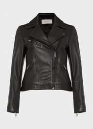 Petite Dakota Leather Jacket, Black, hi-res