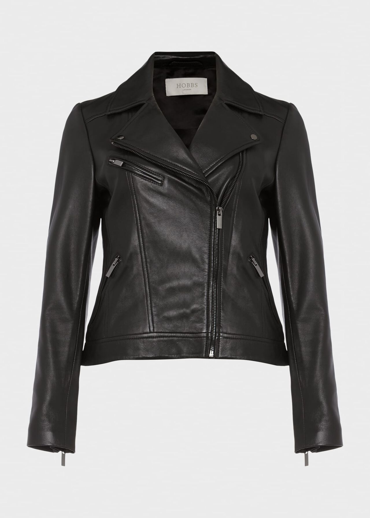 Petite Dakota Leather Jacket, Black, hi-res