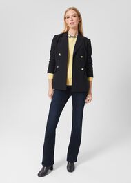 Lydia Button Jumper With Cashmere, Lemon Zest, hi-res