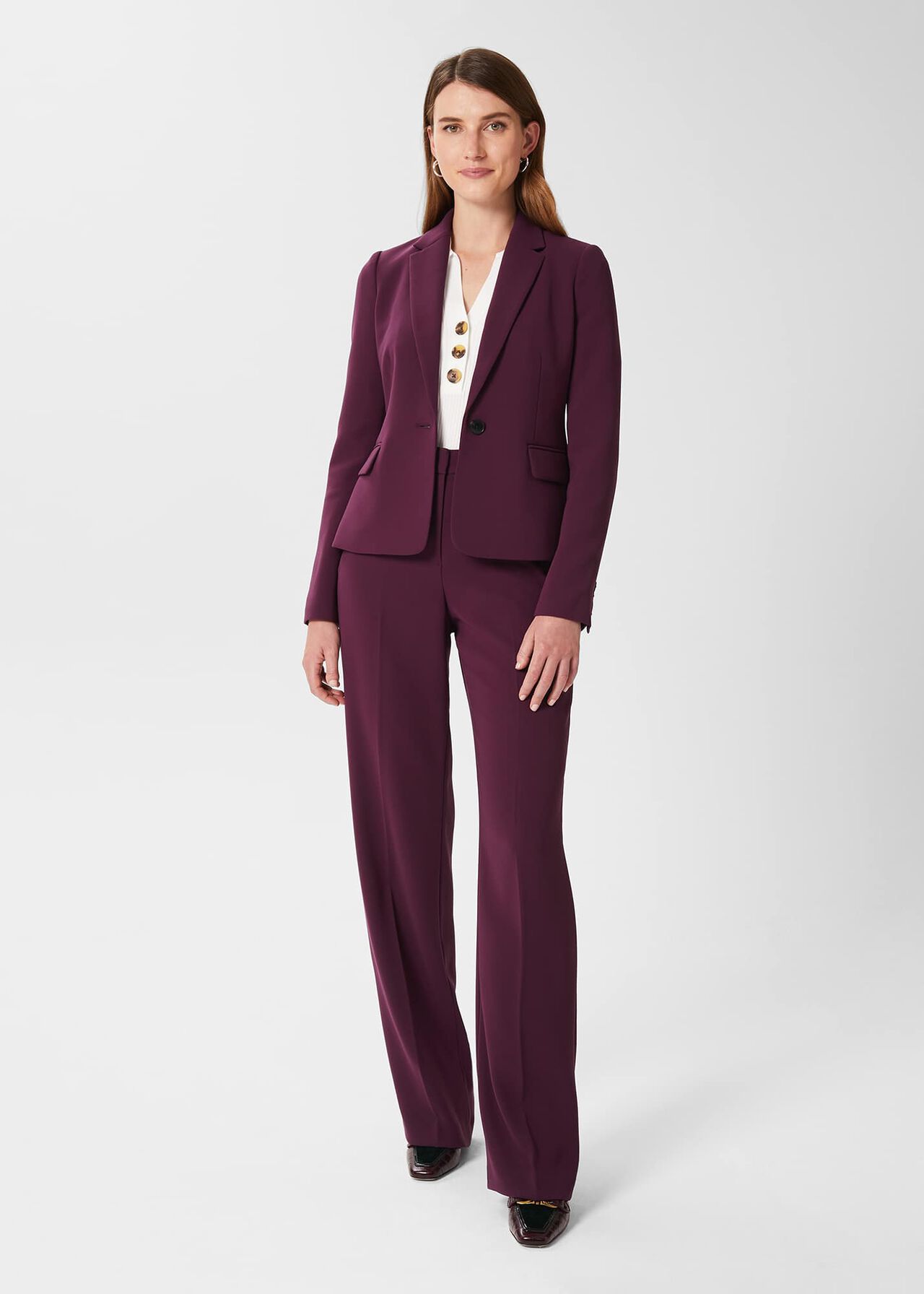 Adelia Straight Trousers, Deep Plum, hi-res