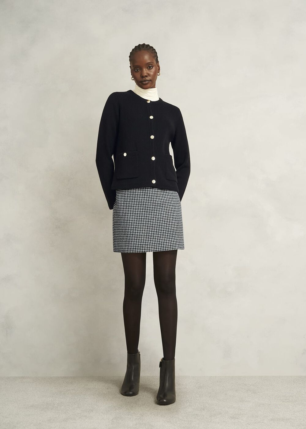 Simona Knitted Jacket, Black, hi-res