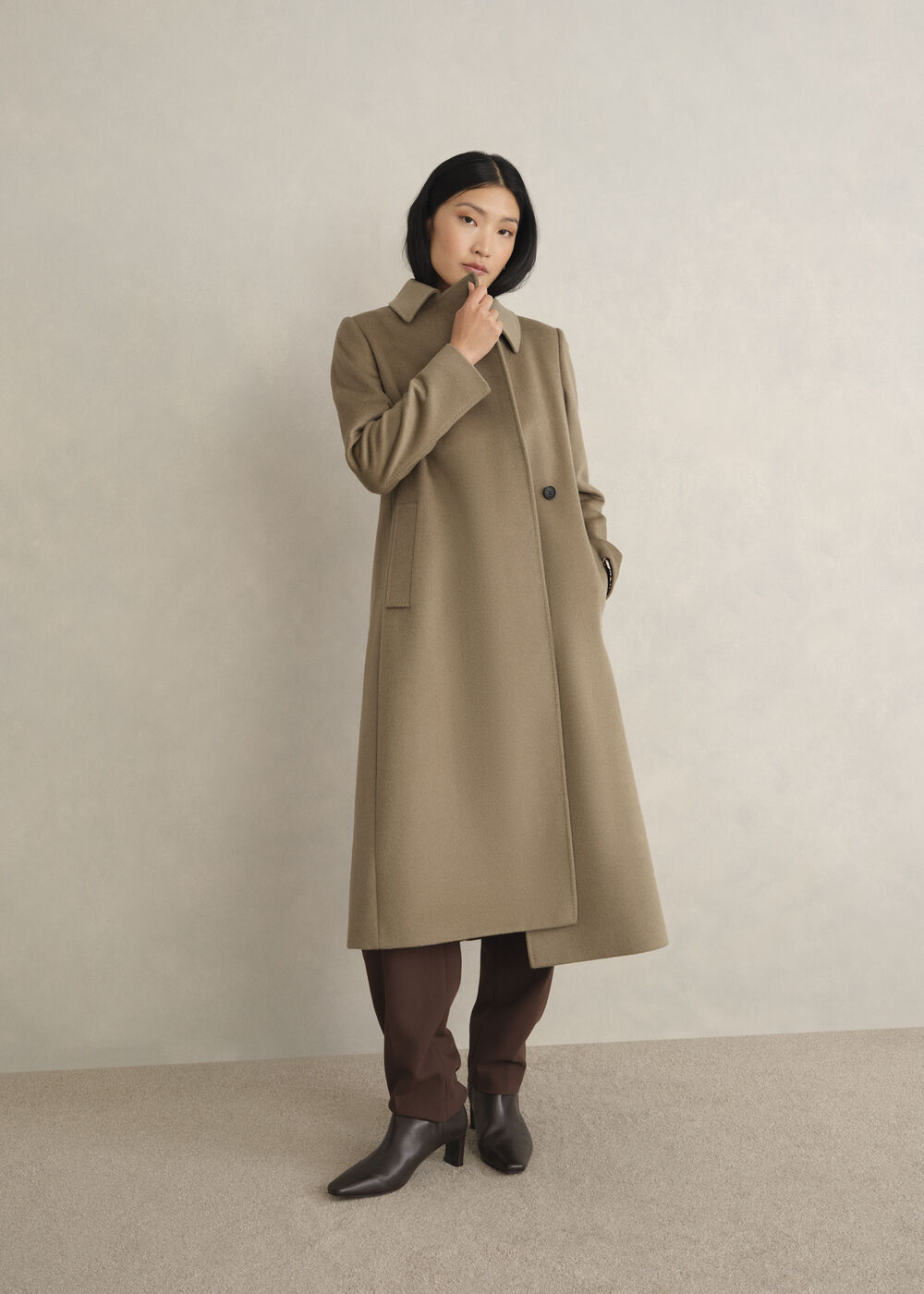 Livia Wool Wrap Coat, Neutral, hi-res