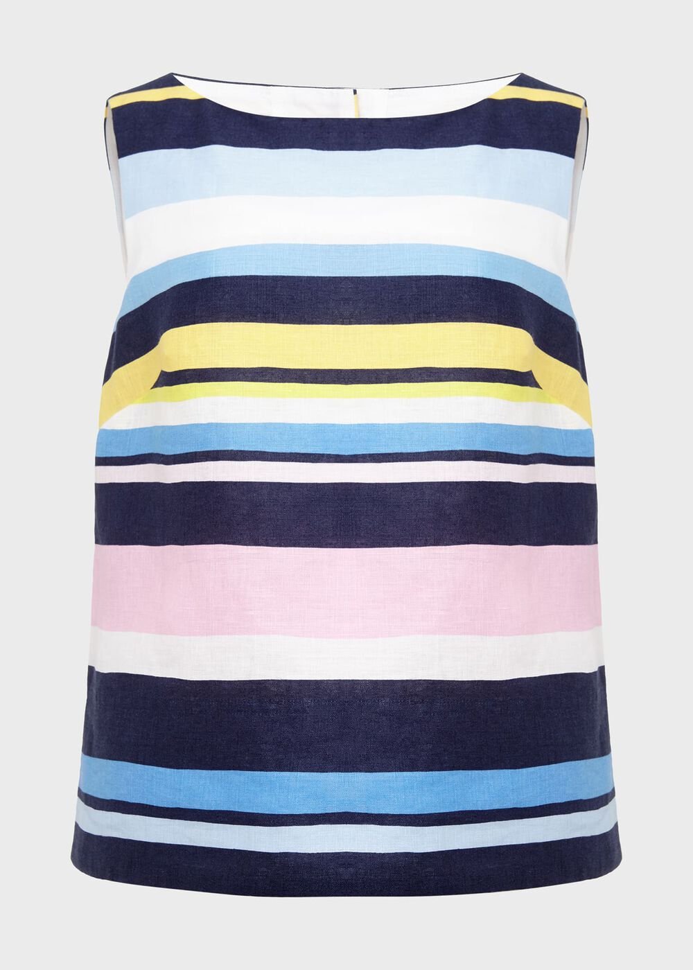 Kinsley Linen Sleeveless Top, Navy Multi, hi-res