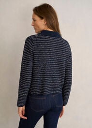 Sasha Knitted Jacket, Navy, hi-res
