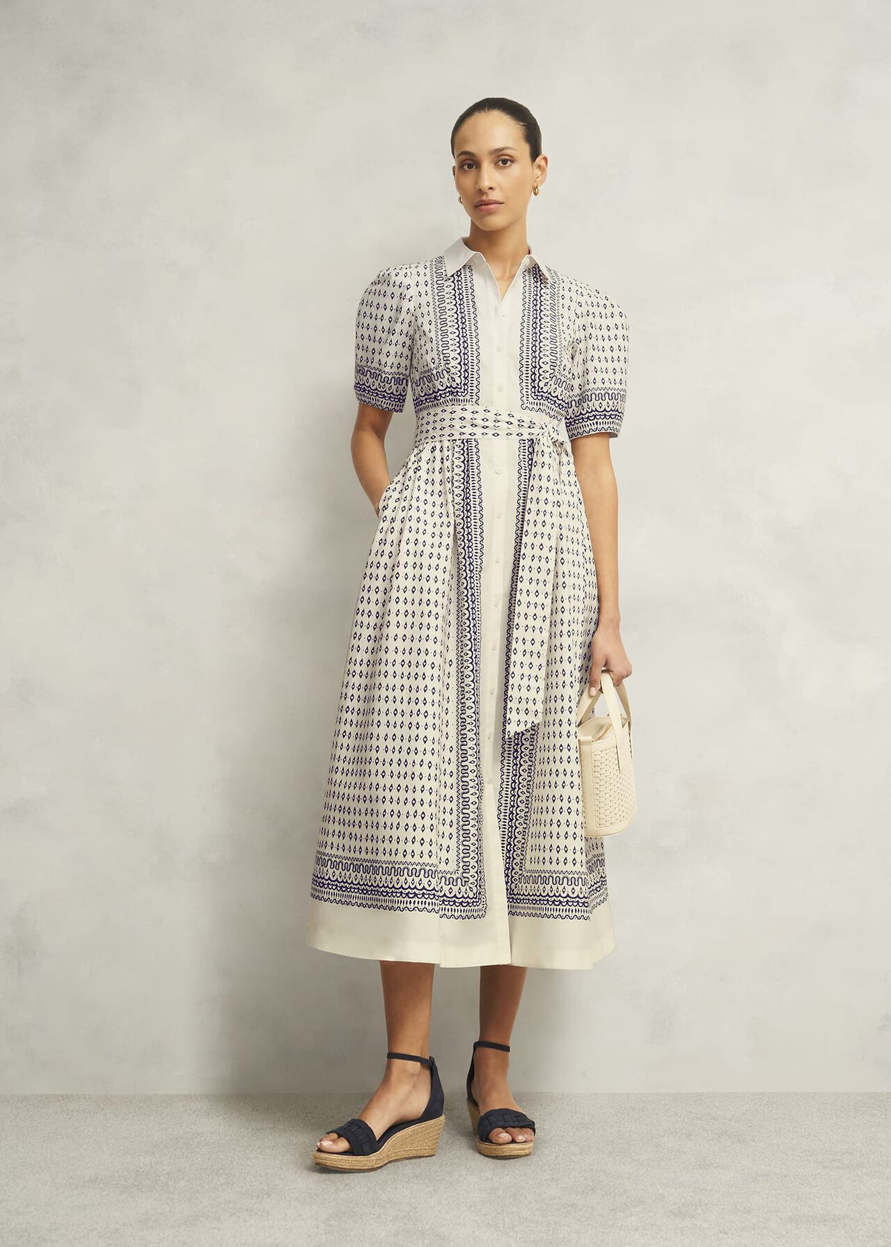 Suri Dress, Cream Navy, hi-res