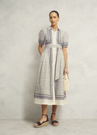 Suri Dress, Cream Navy, hi-res