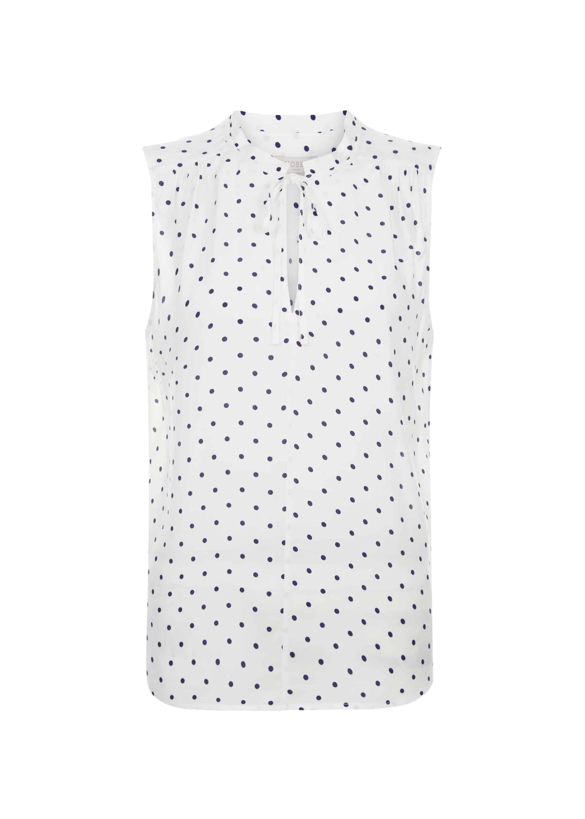 RRP £69. Various Sizes Hobbs Kate Ivory Navy Blouse