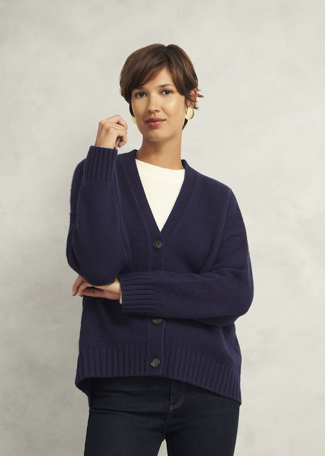 Ember Cardigan With Alpaca, Hobbs Navy, hi-res