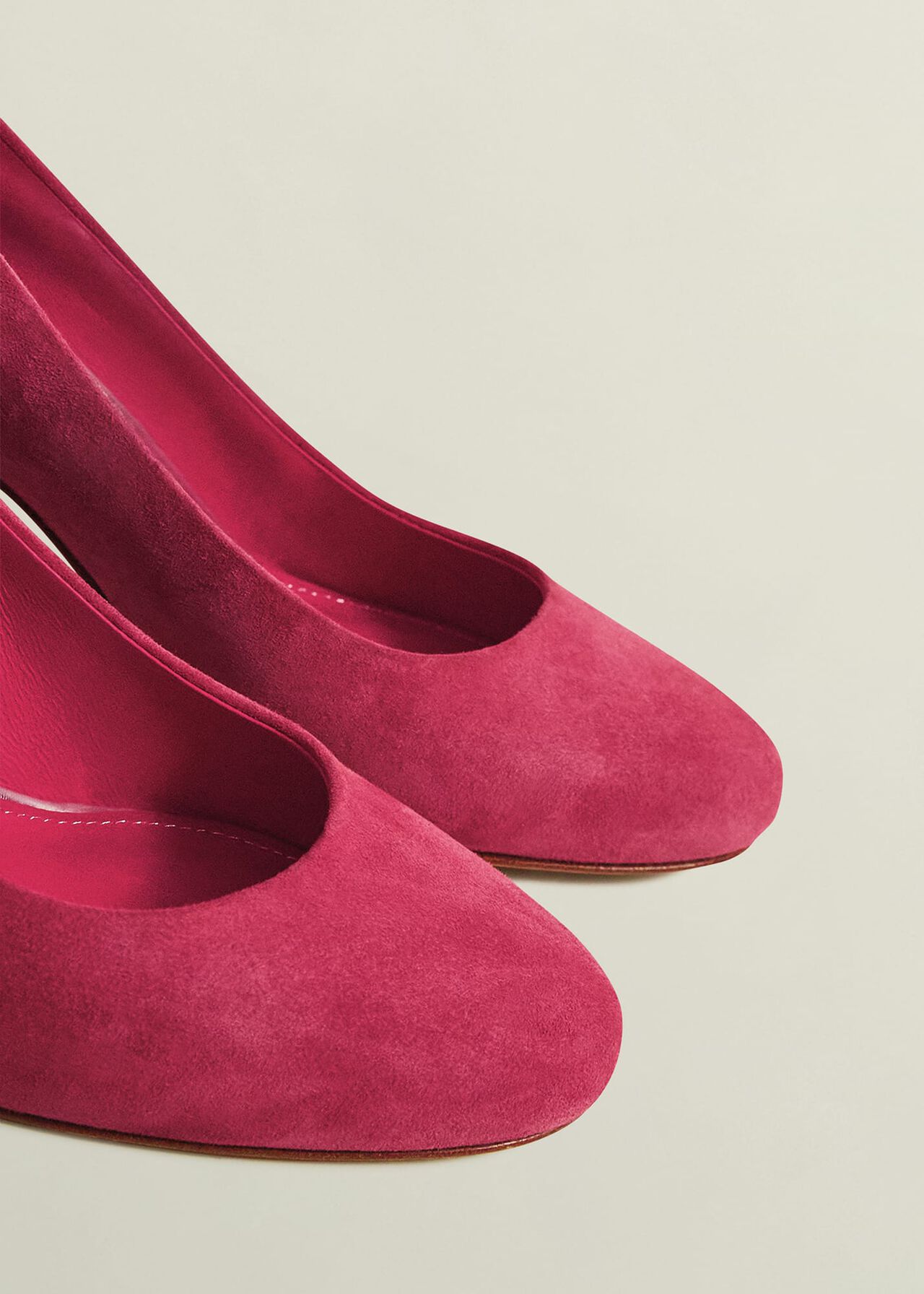 Lizzie Suede Court Shoes, Zinnia Pink, hi-res