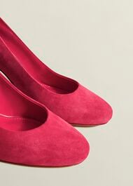 Lizzie Suede Court Shoes, Zinnia Pink, hi-res