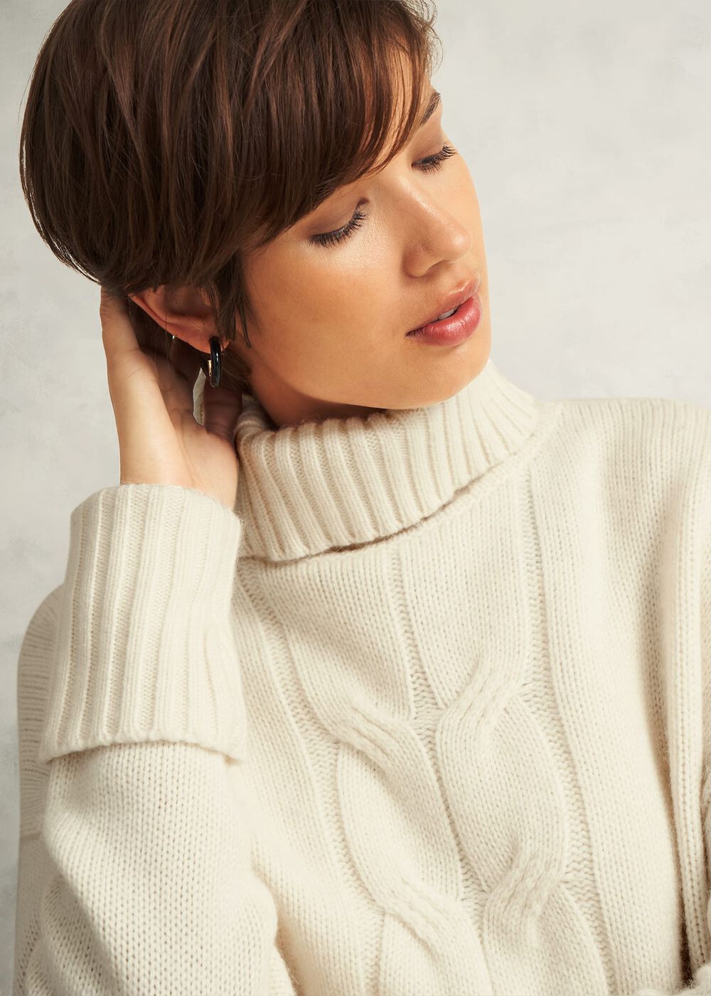 Ember Cable Jumper With Alpaca, Warm Ivory, hi-res