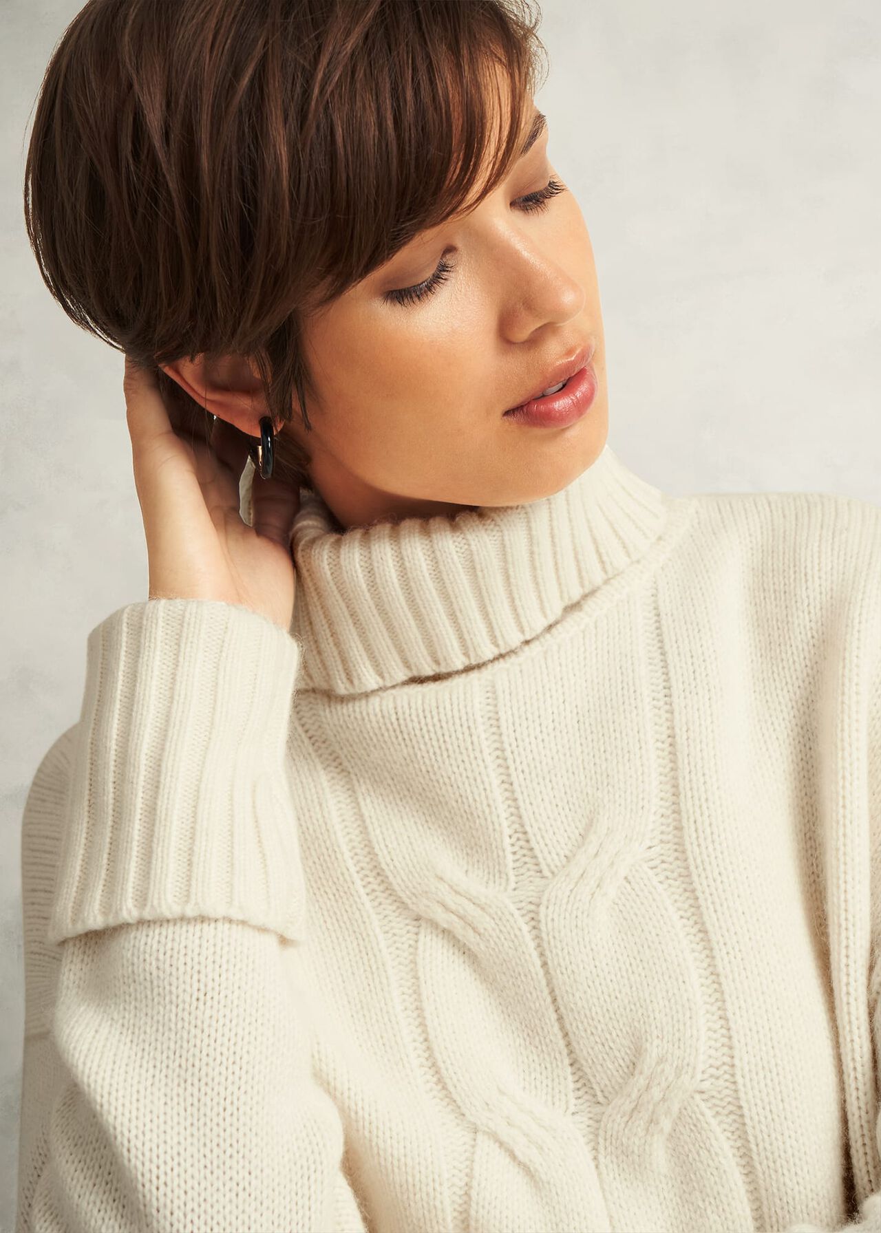 Ember Cable Jumper With Alpaca, Warm Ivory, hi-res