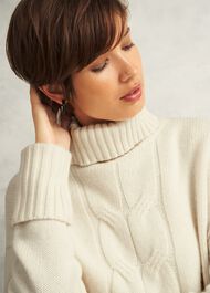 Ember Cable Jumper With Alpaca, Warm Ivory, hi-res
