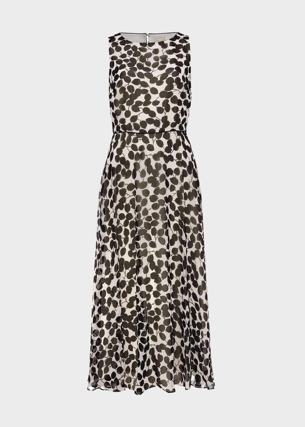 Petite Carly Printed Midi Dress Ivory Black