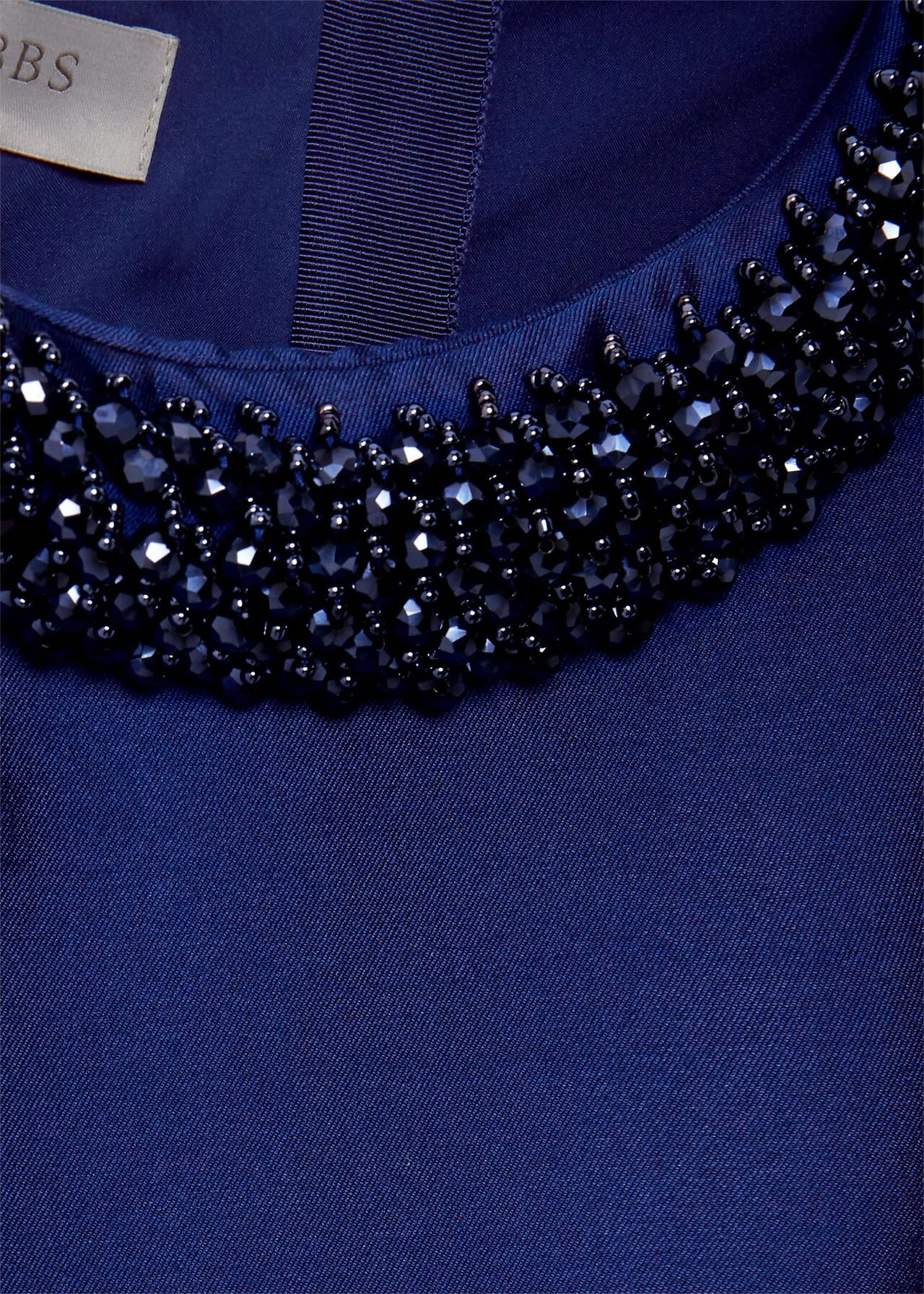 Christie Silk Wool Beaded Dress, Royal Blue, hi-res